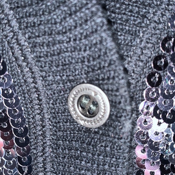 RARE M PINK SEQUIN BOYFRIEND CARDIGAN SWEATER - Picture 7 of 16